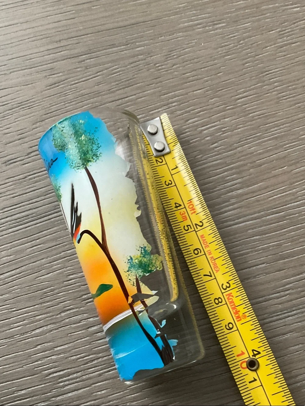 Costa Rica shot drink Painted Tropical Bird souvenir- Blue/Yellow
